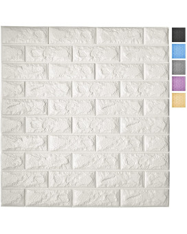 Art3D 115 Sqft Peel And Stick 3D Wall Panels For Interior Wall Decor Selfadhesive Foam Brick Wallpaper In White Pack Of 20