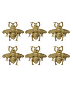 Soffee Design Set Of 6 Vintage Gold Zinc Cabinet Knobs Decorative Metal Bee Shape Knobs Pull Handle For Door Cabinet Drawer An