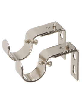 Ivilon Short Projection Brackets For Curtain Rods For 1 Or 1 18 Inch Rods Set Of 2 Brushed Nickel