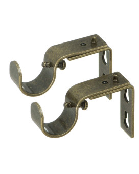 Ivilon Short Projection Brackets For Curtain Rods For 78 Or 1 Inch Rods Set Of 2 Ant Brass