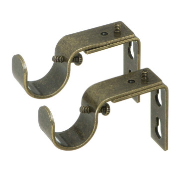 Ivilon Short Projection Brackets For Curtain Rods For 78 Or 1 Inch Rods Set Of 2 Ant Brass