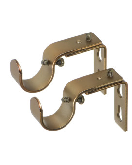 Ivilon Short Projection Brackets For Curtain Rods For 78 Or 1 Inch Rods Set Of 2 Warm Gold