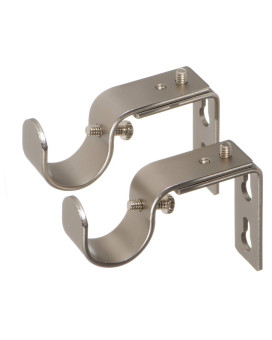 Ivilon Short Projection Brackets For Curtain Rods For 78 Or 1 Inch Rods Set Of 2 Satin Nickel