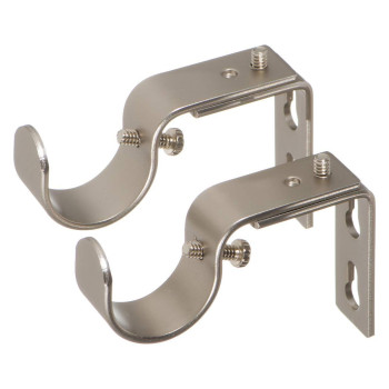 Ivilon Short Projection Brackets For Curtain Rods For 1 Or 1 18 Inch Rods Set Of 2 Satin Nickel