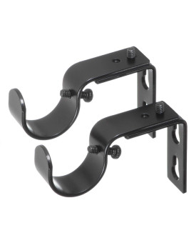 Ivilon Short Projection Brackets For Curtain Rods For 1 Or 1 18 Inch Rods Set Of 2 Black