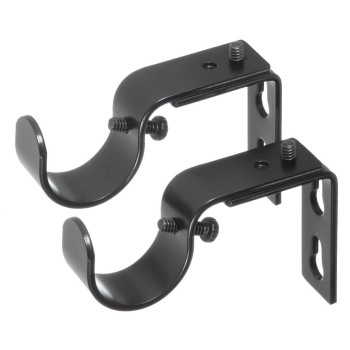 Ivilon Short Projection Brackets For Curtain Rods For 1 Or 1 18 Inch Rods Set Of 2 Black