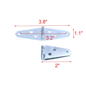 Geesatis 6 Pcs Strap Hinges Heavy Duty Hinge 2 Inch Cabinet Latch Door Hinge With Mounting Screws