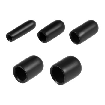 Uxcell 100Pcs Round Rubber End Caps 18 316 14 516 38 Black Vinyl Cover Screw Thread Protectors Assortment Kit