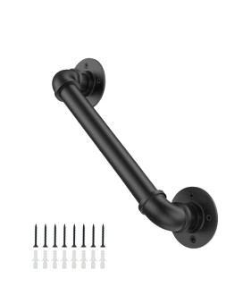 Willstar 3Ft Industrial Staircase Handrail Nonslip Pipe Bar Foot Rail Wall Mount Stair Rail Vintage Grab Bar For Steps Black Ir