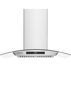 Empava Island Range Hood 36 Inch Ducted Convertible Ductlessno Kit Included Kitchen Exhaust Stove Vent With 400Cfm Tempered