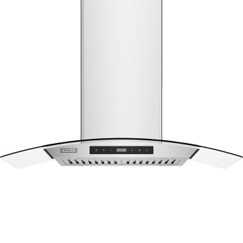 Empava Island Range Hood 36 Inch Ducted Convertible Ductlessno Kit Included Kitchen Exhaust Stove Vent With 400Cfm Tempered