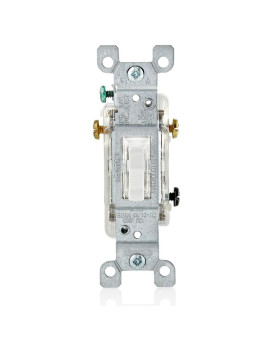 Leviton L14632W 15 Amp 120 Volt Toggle Led Illuminated 3Way Switch Residential Grade Grounding White