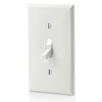 Leviton L14632W 15 Amp 120 Volt Toggle Led Illuminated 3Way Switch Residential Grade Grounding White