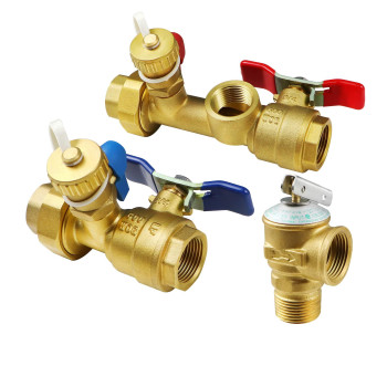 34 Inch Ips Isolator Tankless Water Heater Service Valve Kit With Pressure Relief Valve Clean Brass 34 Inch Service Installa