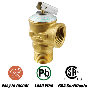 34 Inch Ips Isolator Tankless Water Heater Service Valve Kit With Pressure Relief Valve Clean Brass 34 Inch Service Installa