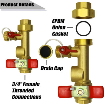 34 Inch Ips Isolator Tankless Water Heater Service Valve Kit With Pressure Relief Valve Clean Brass 34 Inch Service Installa