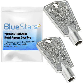 Bluestars Ultra Durable Metal Freezer Door Key 216702900 Fits Frigidaire Kenmore Replaces 297147700 More 2 Pack