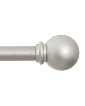 Kenney Knaz71609 Ball End Standard Decorative Window Curtain Rod 4886 Adjustable Length Silver Finish 58 Diameter Steel