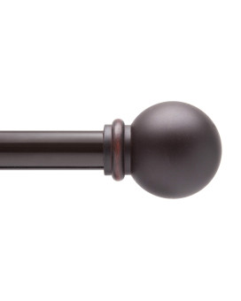 Kenney Knaz71706 Ball End Standard Decorative Window Curtain Rod 2848 Adjustable Length Antique Brown Finish 58 Diamete