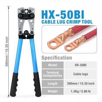 Icrimp Battery Terminal Crimper For Heavy Duty Copper Wire Lugs Battery Cable Ends From Awg 810 Ground Lug Cimper Tool