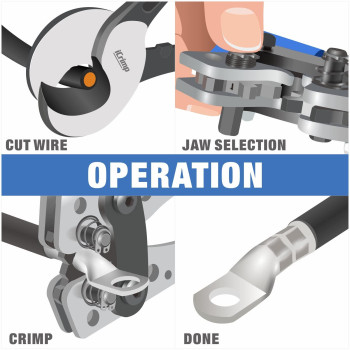 Icrimp Battery Terminal Crimper For Heavy Duty Copper Wire Lugs Battery Cable Ends From Awg 810 Ground Lug Cimper Tool