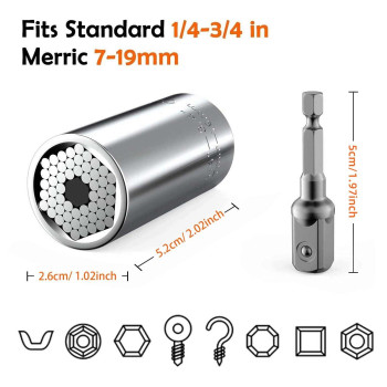 Gifts For Dad From Daughter Son Universal Socket Best Dad Ever Multifunction Ratchet Wrench Power Drill Adapter Cool Gadge