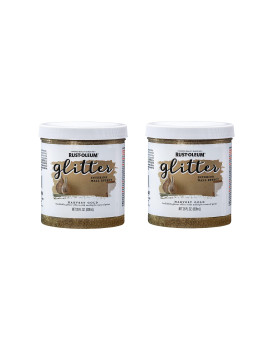 Rustoleum 3602182Pk Glitter Interior Wall Paint 28 Oz Harvest Gold Pack Of 2