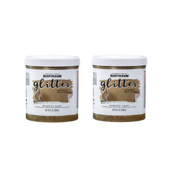 Rustoleum 3602182Pk Glitter Interior Wall Paint 28 Oz Harvest Gold Pack Of 2