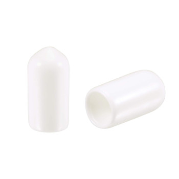 Uxcell 50Pcs Round Rubber End Caps 146Mm White Vinyl Cover Screw Thread Protectors