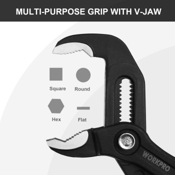 Workpro 10Inch Groove Joint Pliers Fast Adjust Tongue And Groove Pliers Vjaw Water Pump Pliers With Comfort Grips