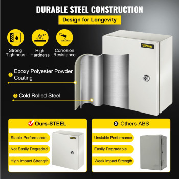 Vevor Nema Steel Enclosure 12 X 10 X 6 Nema 4X Steel Electrical Box Ip66 Waterproof Dustproof Outdoorindoor Electrical J