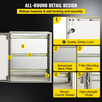 Vevor Electrical Enclosure Box 236 197 91 Fiberglass Junction Box Ip66 Waterproof Dustproof Outdoor Electrical Box