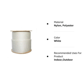 Ateret 14 Nylon Rope 3Strand Twisted Nylon Polyester Blended Synthetic Rope Multipurpose Lightweight Weatherresista