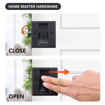 Home Master Hardware Privacy Pocket Door Lock Pull Replace Damaged Or Old Sliding Door Locks Premium Quality Solid Brass Matte B