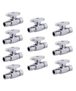 10 Pcs Efield Stop Valve Pexa 14 Turn Straight 38 Od Compression X 12 Expansion F1960 Chrome Plated Brass