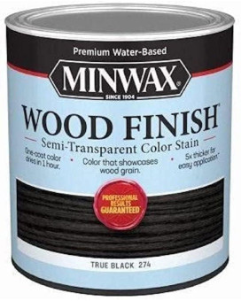 Qt Minwax 10850 True Black Wood Finish Waterbased Semitransparent Color Stain