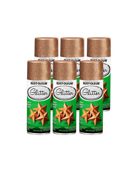 Rustoleum 3446966Pk Specialty Glitter Spray Paint 1025 Oz Copper Pack Of 6