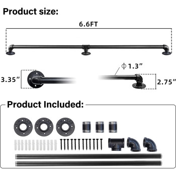 Staircase Handrails 66Ft Galvanized Steel Stair Railing Easy To Install Iron Balusters Hand Railing Indoor Outdoor For Househ