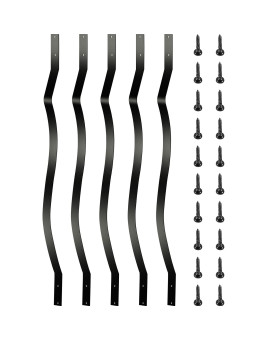 Vevor Balusters 3225 Inch61 Pack Staircase With Screws Wavy Aluminum Railing For Outdoor Stair Deck Porch Black