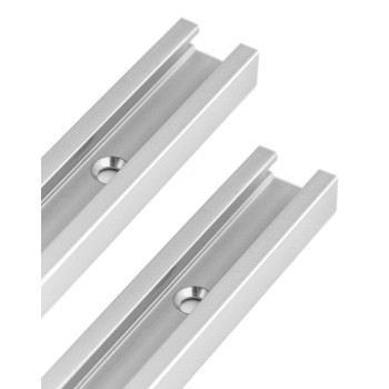 Qwork Aluminum T Track 2 Pack 12 Inch Universal Double Cut Profile T Track With Predrilled Mounting Holes And Screws Woodwork