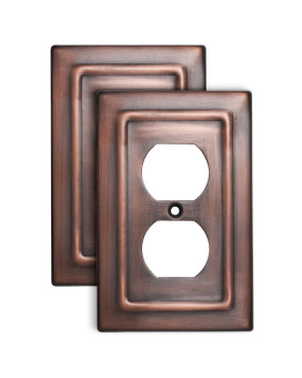 Monarch Abode 19662 Single Switch Architectural Duplex Decorative Wall Plate Switch Plate Outlet Cover 1Gang Antique Copper F