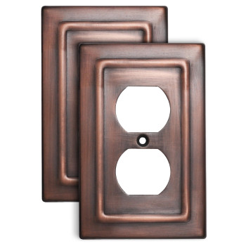 Monarch Abode 19662 Single Switch Architectural Duplex Decorative Wall Plate Switch Plate Outlet Cover 1Gang Antique Copper F