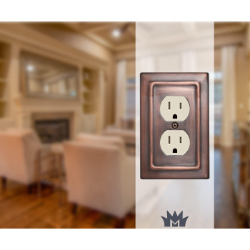 Monarch Abode 19662 Single Switch Architectural Duplex Decorative Wall Plate Switch Plate Outlet Cover 1Gang Antique Copper F