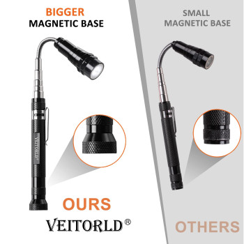 Veitorld Gifts For Men Dad Husband Him Extendable Magnetic Flashlight Led Telescoping Magnet Pickup Tool Anniversary Birthday