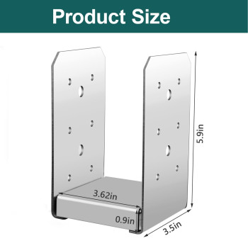 Spaceeup Post Base 4X4 Internal 35 X 35Post Anchor 2Pcs Adjustable Post Base Stainless Steel Concrete Post Anchor For