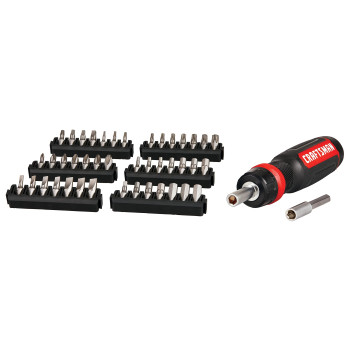 Craftsman Ratcheting Screwdriver 44Pc Cmht68017 Red