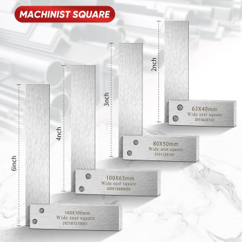 Machinist Square Set 2 3 4 And 6 Squares Machinist Square Mechanical Engineer Steel Square High Precision 90 Degree Wide Base