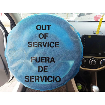 Pack of 5 OUT OF SERVIcE Steering Wheel Message cover PP+PE Steering Wheel covers 40 gSM Size 24 Inch Blue car Steering Wheel cover(D0102HIM6DU)