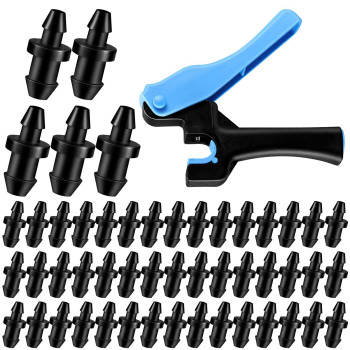 1 Pcs Drip Irrigation Tubing Hole Punch Tool For Easier 14 Inch Fitting Emitter Insertion And 50 Drip Irrigation Plugs Goof Plu