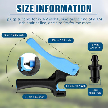 1 Pcs Drip Irrigation Tubing Hole Punch Tool For Easier 14 Inch Fitting Emitter Insertion And 50 Drip Irrigation Plugs Goof Plu